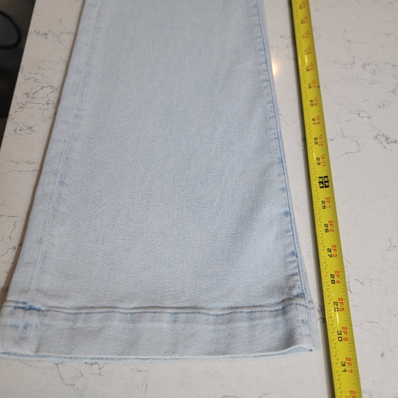 7 For All Mankind Tailorless Dojo Jeans 31 Light Wash Wide Leg Flare - Picture 6 of 16